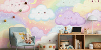 Rainbow Cloud Dreams Mural by HappyWall