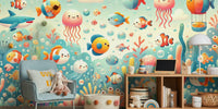 Underwater Wonders Mural by Happywall