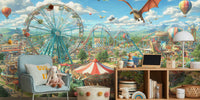 Jurassic Fairground Adventure Mural by HappyWall