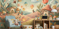Balloon Journey in Wonderland Mural by HappyWall