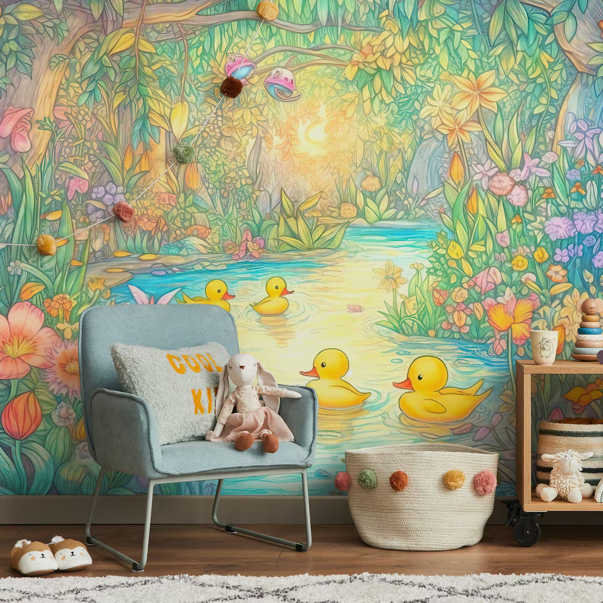 Toy Ducks Wallpaper Mural by HappyWall