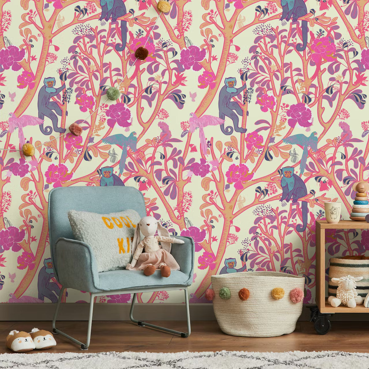 Capuchin Monkeys Mural by HappyWall