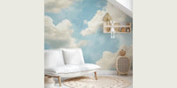 Painted Blue Sky Mural by HappyWall