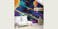 Space Battle Mural by HappyWall