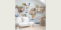 Kids World Map Mural by HappyWall