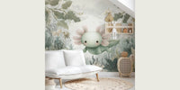 Dreamy Axolotl Oasis Green Mural by HappyWall