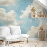 Painted Blue Sky Mural by HappyWall
