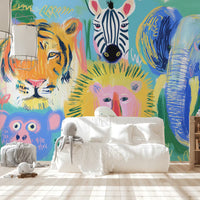 Arty Jungle Animals by HappyWall
