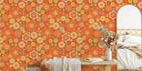 Retro 70s Groovy Floral Mural by HappyWall