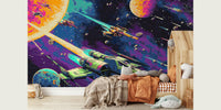Space Battle Mural by HappyWall
