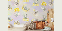 Watercolor Elephant Balloon Nursery Mural by HappyWall