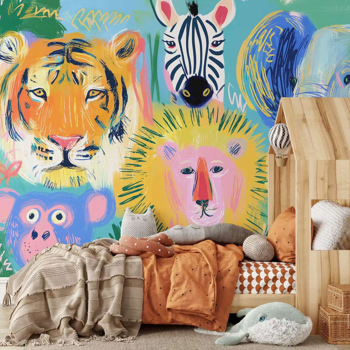 Arty Jungle Animals by HappyWall