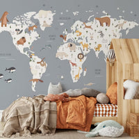 World Map For Kids Mural by HappyWall
