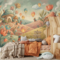 Balloon Journey in Wonderland Mural by HappyWall