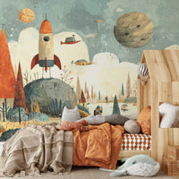 Cosmic Frontier Mural by HappyWall