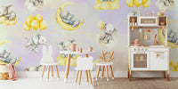 Watercolor Elephant Balloon Nursery Mural by HappyWall