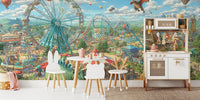 Jurassic Fairground Adventure Mural by HappyWall