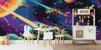 Space Battle Mural by HappyWall