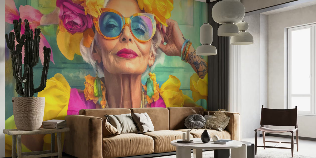 Ageless Confidence Style Icon Portrait Mural by HappyWall