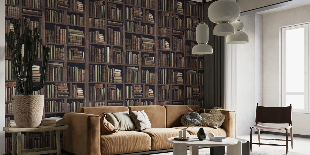 Old Bookshelf Wallpaper Mural by HappyWall