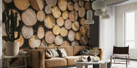 Spring Woodpile Mural by HappyWall