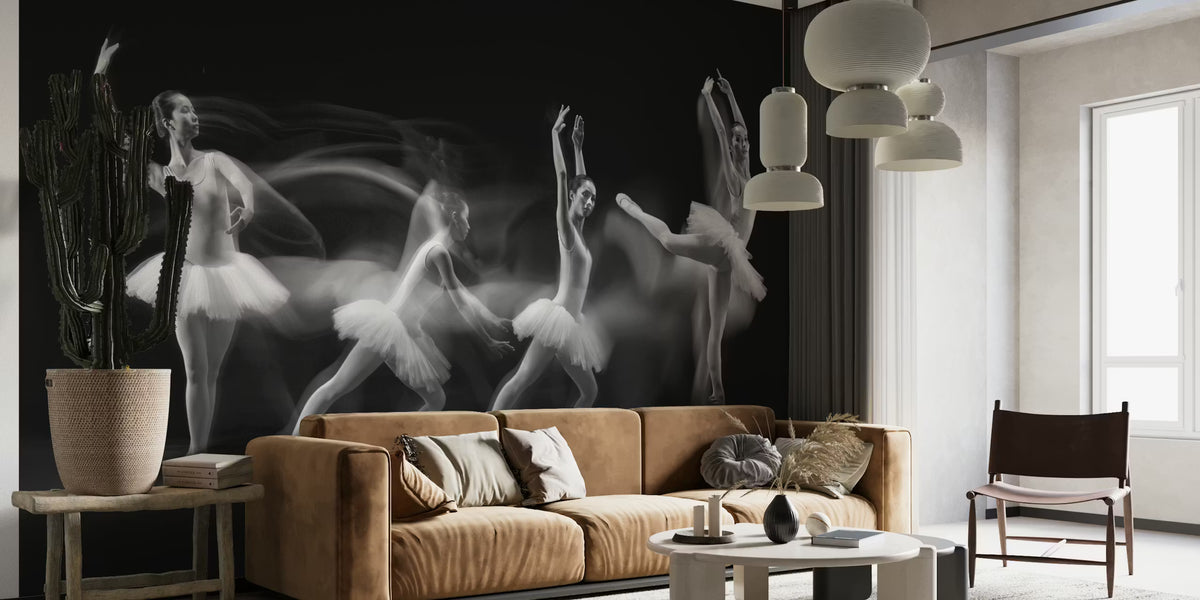Ballerina Art Wave Mural by HappyWall