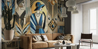 Jazz Age Sophistication in Art DecO Mural by HappyWall