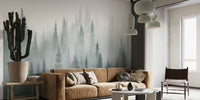Misty Forest Silence Mural by HappyWall