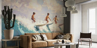 Kids on the Wave Mural by HappyWall