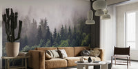 Cloudy Forest Mural by HappyWall
