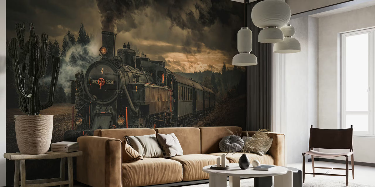 Gold Digger Train Mural by HappyWall