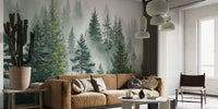 Mystical Pine Forest Mural by HappyWall
