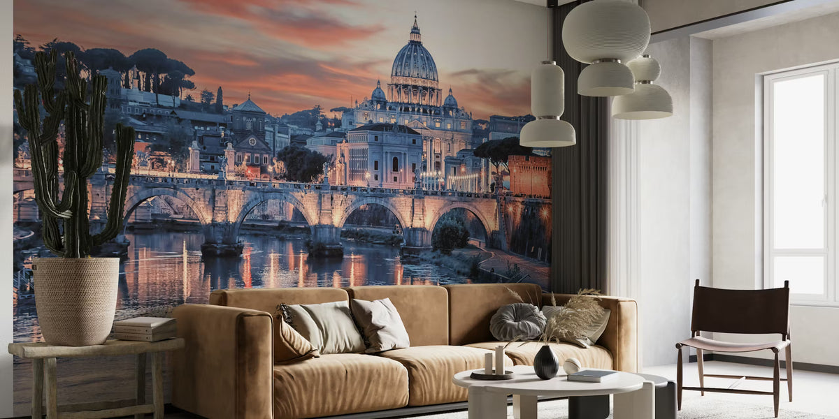 Pink Rome Mural by HappyWall