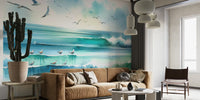 Serene Seascape Mural by HappyWall