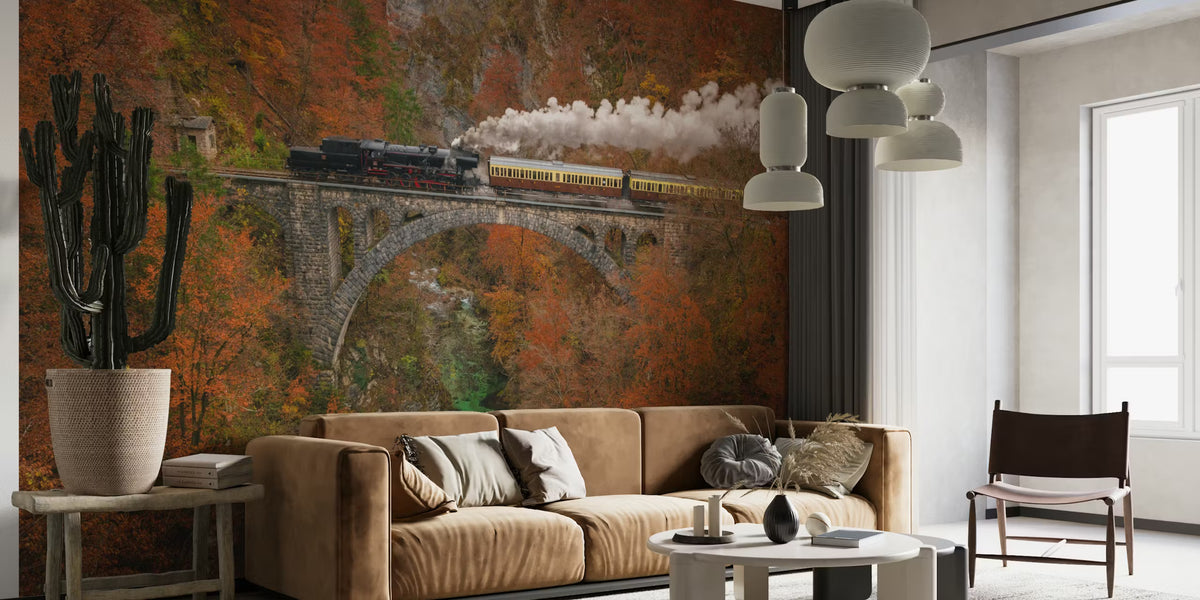 Museum Train Mural by HappyWall