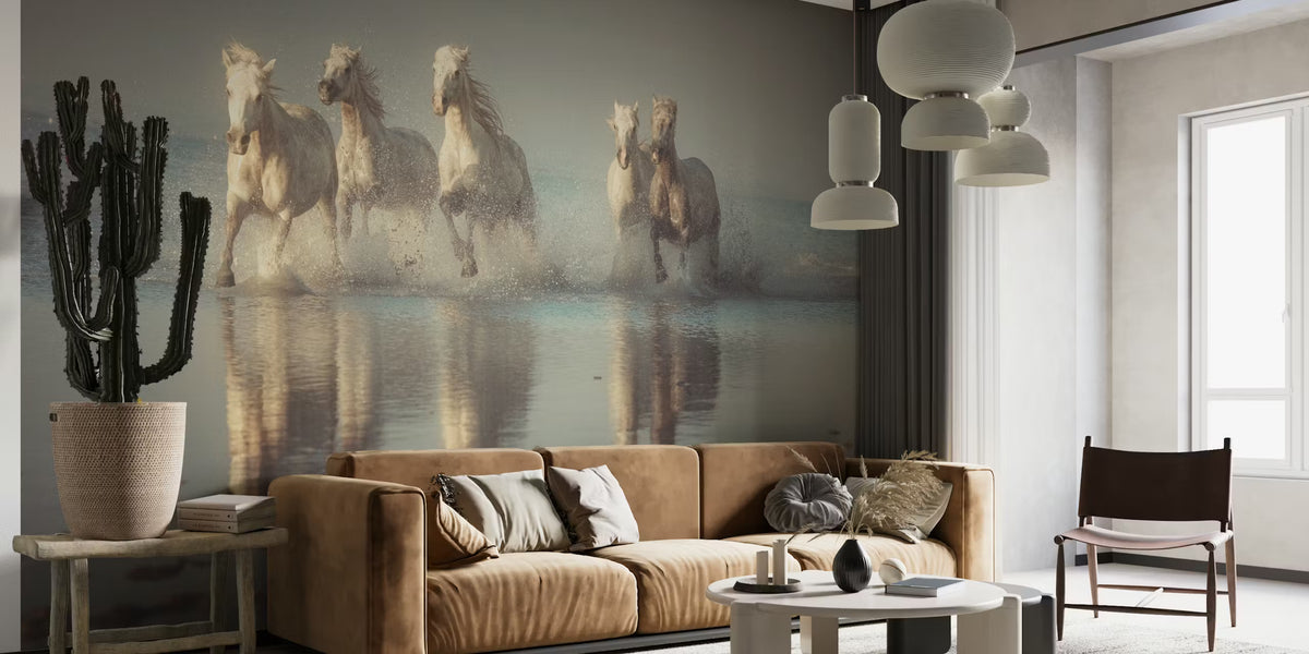 Camargue Horses Mural by HappyWall