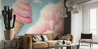 Cotton Candy Sky Dream Mural by HappyWall