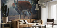 Mother and Fawn Mural by HappyWall