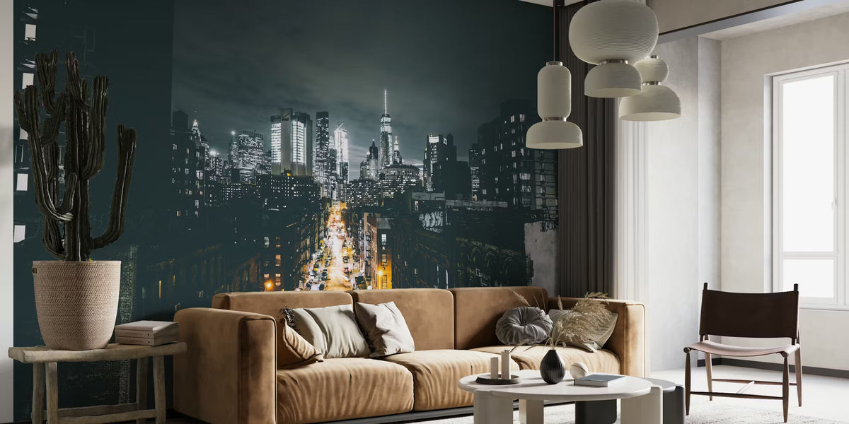 Gotham Nights Mural by HappyWall