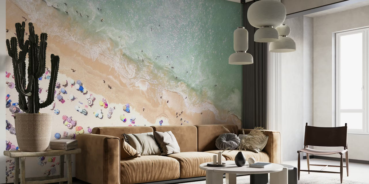 Pastel Beach Mural by HappyWall
