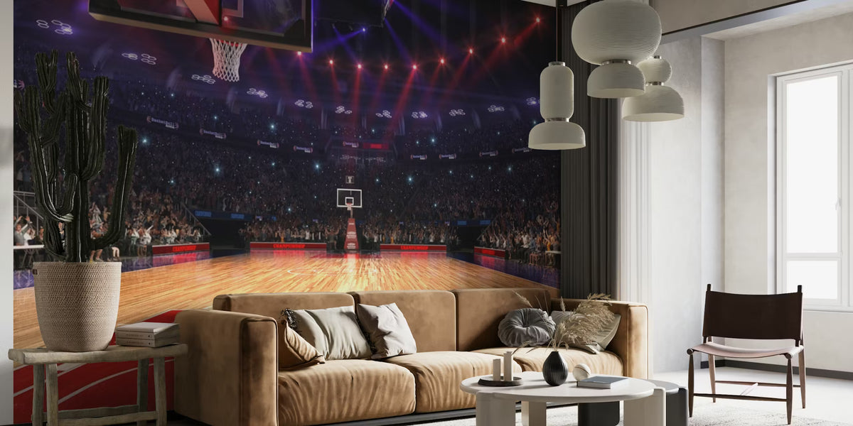 Basketball Court Mural by HappyWall