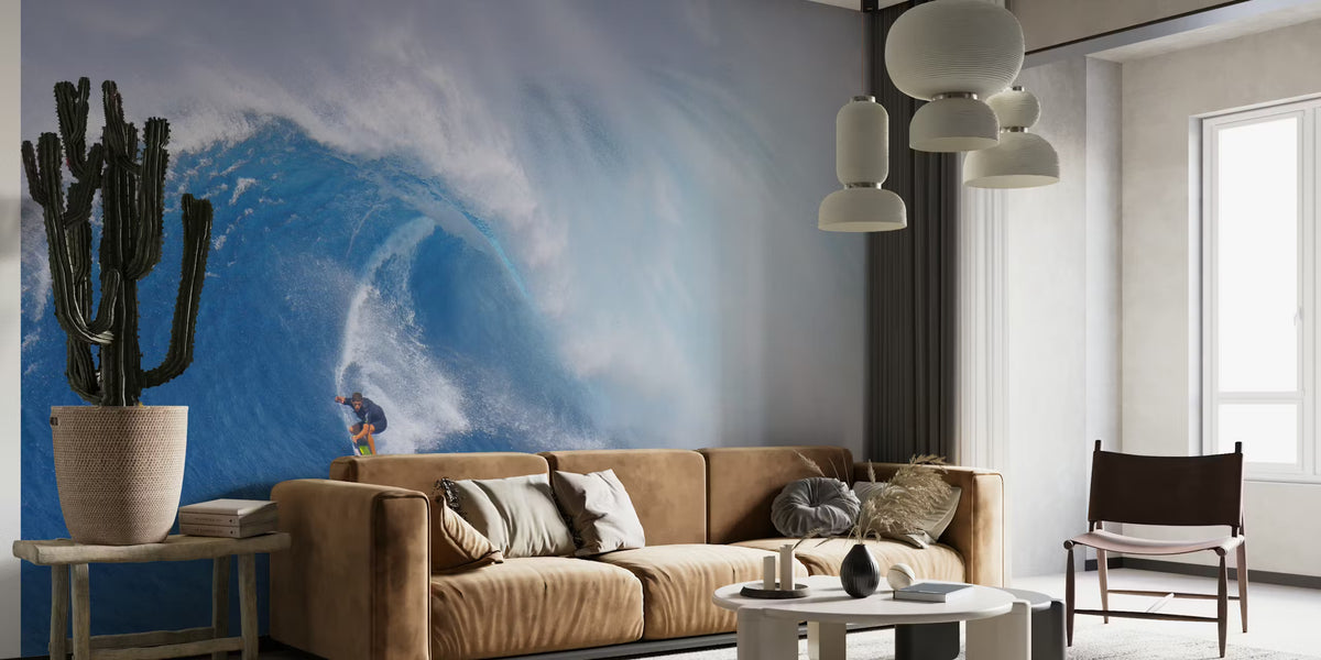 Surfing Jaws Mural by HappyWall