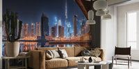 Dubai By Night Mural by HappyWall