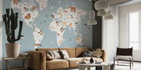 World Map For Kids Mural by HappyWall