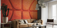 Close-Up of a Basketball Surface Mural by HappyWall