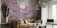 Charming Cherry Blossom Alley Mural by HappyWall