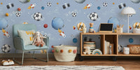 Soccer Space - Blue Mural by HappyWall