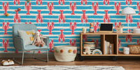 Lobster Stripe Beach House Fun Mural by HappyWall