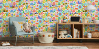 Playful Meadow Positivity Animals Mural by HappyWall