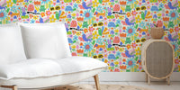 Playful Meadow Positivity Animals Mural by HappyWall